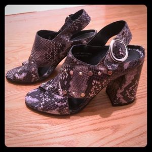 Topshop Snakeskin Block Heels from Nordstrom